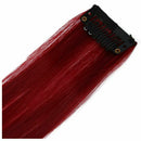 1 Pcs Clip Straight Hair Extensions Hair Piece Dark-red I3H8