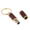 Red Wood Pocket Stainless Steel Cigar Punch Cutter With Key Chain Keyring