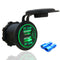 Car Boat Motorcycle Touch Switch 4.8A Dual USB Charger Socket with 2 Terminals