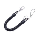 Key ring plastic spiral, flexible, with metal keyring, black