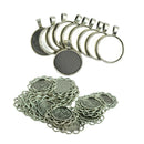 30pcs Blank Tray Round Cabochon Setting Empty Bezel Pendant Jewelry Design