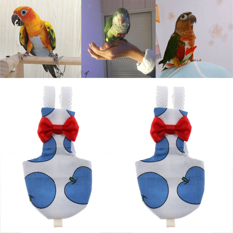 2 Pcs Parrot Nappies Pocket Diaper Bird Nappy Blue Comfort for Pet Bird Parrot