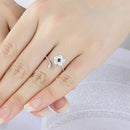 Women Ring Flower Ring Diamond Bend Size Adjustable Open Rings Wedding Jewe P4O5