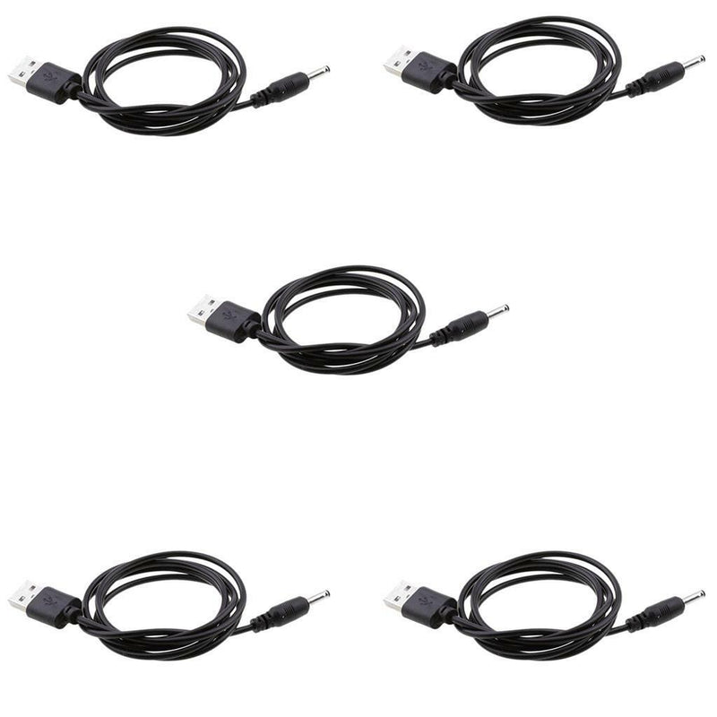 5 X USB 2.0 Male to 3.5mm 1.35mm Female DC Power Plug Barrel 5V Cable Cord