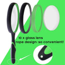 2Pcs Non-Slip Soft Handle 75Mm 10X Magnifying Glass, Hand-Held Reading Magn