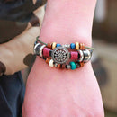 Boho Handmade Weave Bracelet Multi-layer Beads Leather Charm Bangle Jewelry A