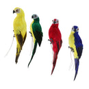 4x True to Nature Parrot Desktop Ornament Artificial Feathered Birds 35cm