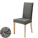 Thicken Fabric Elastic Slipcovers Short Dining Chair Seat Cover Decor Grey
