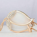 Women's Tulip Flower Pendant Crystal Rhinestones Long Necklace Sweater Chai