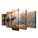 Modern Canvas Wall Art of Autum Elk for your Living Room -5 Panel Size S
