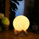 Wooden Detachable LED Lunar Night Light Table Lamp Holder Practical Stand Base o