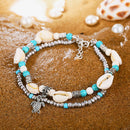 2X Bohemia Sea Turtle Beach Anklet Shell Women Bohomia Ankle Bracelet Jewelry