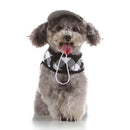 Pet Dog Vest Harness with Hat Pet Costume Party Clothes Black White-XS