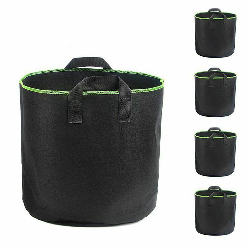 Plant Grow Bags,4 Pack 5 Gallons Non-woven Flower Vegetables Plant Aeration U7U4