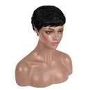 Sexy Short Human Hair Wigs Pixie Cut Real Brazilian Lace None Wig Wig Wave X9N8