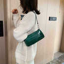 Retro Handbag Women Crocodile Leather Tote Office Lady Shoulder Bag (Green)