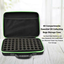 60 Compartments Essential Oil Collecting Bags Storage Case Portable (Green)
