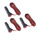 3pcs 12V- 24V Male Car  Lighter Socket Plug Connector+Switch 1.5m