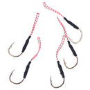 5pcs stainless steel fishing hook with pe line fly tying jig assist bait hooks3C