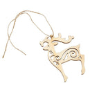 Pack of 10 Christmas Wood Chip Tree Ornaments Hanging Decoration for Kids G