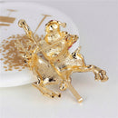 Lovely Santa Claus Deer Rhinestone Christmas Gifts Brooch Pin Collar Corsage Gw