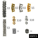 Hollow Viking Beard Beads Luhn Runes Pendant Hair Jewelry Bead Dreadlock