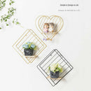 Wall Hanging Floating Shelf Rack Organizer Geometric Office Golden Rectangle