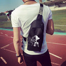 Music Crossbody Bag For Men Usb Charging Shoulder Bag Waterproof Oxford Mal