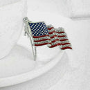American Flag USA National Flag Star Lapel Pins Crystal Brooch Badge Y4K7 M S8A7