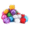 Cat Kitten Toys 21pcs Sparkly Tinsel Pom Pom Balls 3.5cm Iridescent Glitter NEW