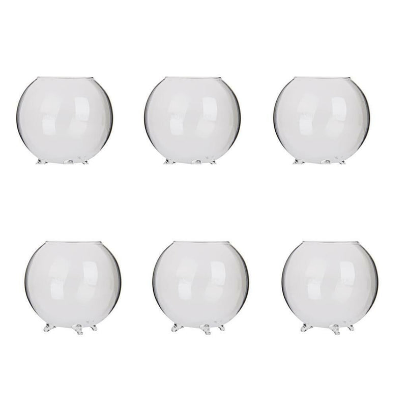 6pcs Glass Ball Shaped Flower Plant Tabletop Vases   Bowl Container Decor