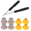 Replacement Joystick Caps 4 Grey + 4 Yellow For Nintendo GameCube NGC Controller
