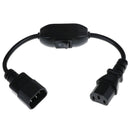1Pc PDU UPS power cord cable, IEC 320 C14 to C13 with On/Off switch 30cm FT