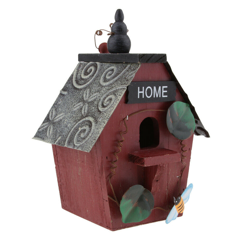 2pcs Natural Rustic Wooden Birdhouse, Small Hanging Birdhouse Outdoor, Garden