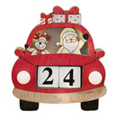Christmas Calendar Pendant Wooden Santa Claus Home Office Desktop Ornament Decor