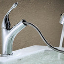 Bathroom Basin Faucet with Pull Down Sprayer 2 Spray Mode Single Handle Mix