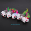 5PCS Soft Fleece False Mouse Cat Toys Colorful Feather Funny Playing Toys New