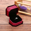 Trendy Octagonal Shaped Ring Box Red Storage Box Jewelry Box Display Box GiftFT