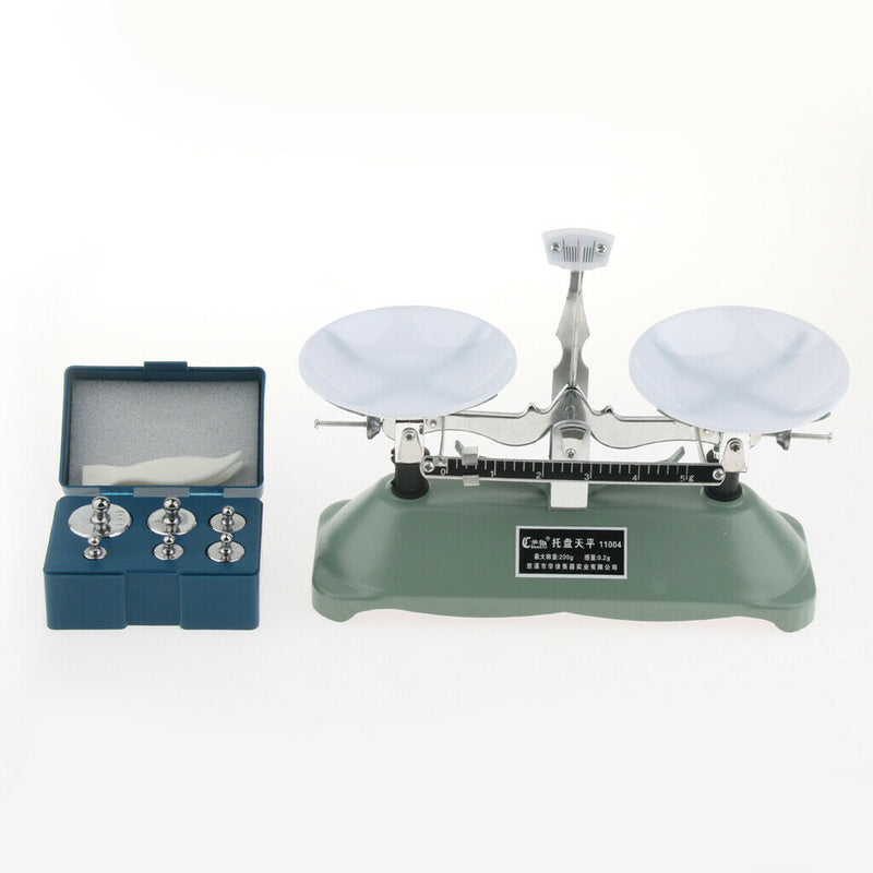 200 Gram Mechanical Table Balance Scale With 6 Weights Standards for School
