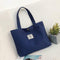 Canvas Handbag Women Totes Casual Large Capacity Shopping Bag (Dark Blue)