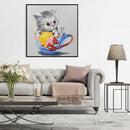 5D DIY Full Drill Diamond Painting Cup Cat Cross Stitch Embroidery Ornament