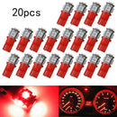 20pcs Super Red T10 Wedge 5-SMD 5050 LED Lights Bulb W5W 2825 158 192 168 194