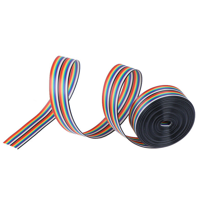 5M 1.27mm 20P Cable Rainbow Flat Line Support Wire Soldered Cable Connector  Gn
