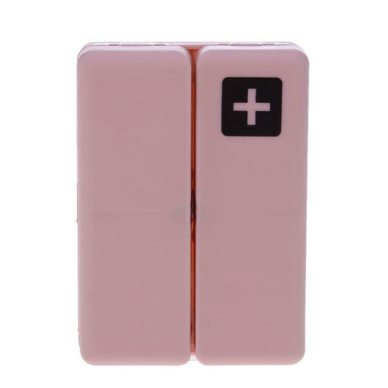 7 Grids Weekly Pill Box Magnet Lid Tablet Storage Box Pill Splitter (Pink)