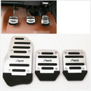 3pcs Car Non-slip Pedal Manual Accelerator Alloy Antiskid Foot Treadle Cover Pad