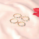 4 Pcs/set Bohemia Colorful Crystal Stone Finger Rings Set Wedding Jewelry Gift