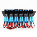 6 Gang Blue LED Light Rocker Switch Panel Circuit Breaker Boat Marine Water