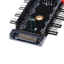 10Way 4-pin pc cpu pwm cooling fan controller hub sata power socket splitter M&E
