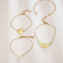 4pcs/set Retro Lily Flower Bracelet Boho Moon Women Charm Bangle Jewelry