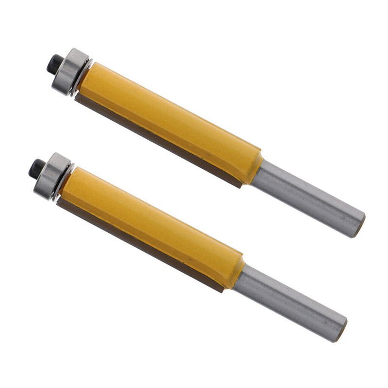 2Pc Flush Trim Alloy Tipped Router Bit 8mm Shank Woodworking Milling Cutter